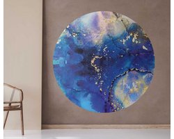 Behangcirkel 80cm Acrylic blue gold - Wallz