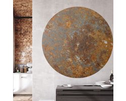 Behangcirkel 80cm Roestig metaal met gouden plekken