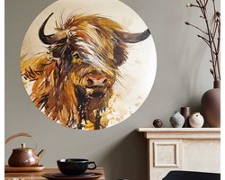 Behangcirkel 80cm Schotse hooglander painting light - Wallz