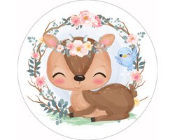 Behangcirkel - Hertje - Kinderkamer - Babykamer - Kids-ware - ø 100 cm