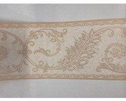 Behangrand beige creme bladeren