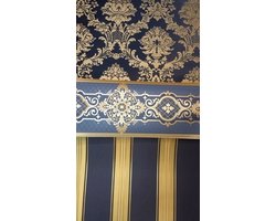 Behangrand blauw goud 29-610
