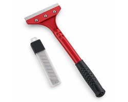 Behangschraper 100 mm - Met 5 Reservemessen - Lange Handgreep 30 cm - Rood/Zwart