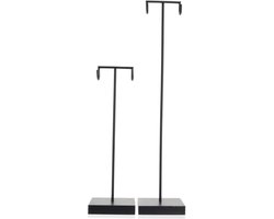 Behave Atelier Noir - Decoratieve Ketting Standaards - Zonder Kettingen - Luxe Woondecoratie - Boho Ibiza/Balinese stijl - 30 cm & 45 cm - 2 Standaarden