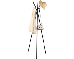 Behave Kapstok - Staand - Modern - Minimalistisch - Metaal - Zwart - 9 Haken - 170 cm