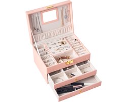 Behave Luxe Sieradendoos - Juwelendoos - Juwelen Houder - Juwelen Kistje - Sieraden - Incl. Zilverpoetsdoek - Roze