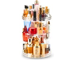 Behave Make Up Organizer - Skincare Organizer - Organizer Make Up - Transparant - Diamant Design - 360º Draaibaar