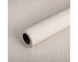 Beige behang met linnen textuur – zelfklevend en waterdicht, verwijderbaar voor slaapkamer en woonkamer