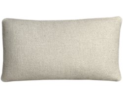 Beige double faced recycled wool rectangle cushion