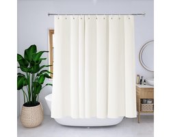 Beige douchegordijn - duurzaam - 1 stuk - polyester - 180 x 220 cm