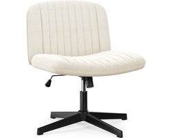 Beige fluwelen stoel - draaibare zitting - Scandinavische eetkamerstoelen - Chique elegantie - Zwarte metalen poten - Eetkamer, studeerkamer, woonkamer