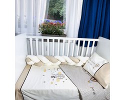 Beige gevlochten bedbumper/ Beige Braided Crib Bumper 120 cm