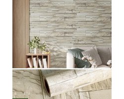 Beige grijs baksteeneffect behang steen contactpapier zelfklevende kleverige achterkant plastic wasbaar keukenbehang vintage voering papier voor muren badkamer keuken backsplash 40 cm x 600 cm