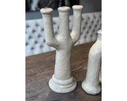 Beige kandelaar Blix van keramiek - By Boo - Hoogte 43 x Breedte 34 cm