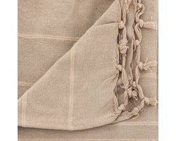 Beige linnen katoenen bedsprei 160 x 220 cm