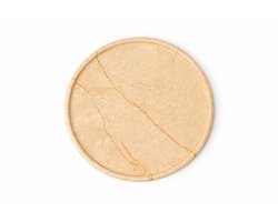 Beige Marmeren Tray – Ronde Natuurstenen Schaal – Handgemaakt Decoratieplateau