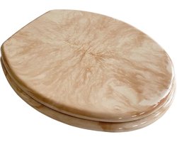 Beige Marmeren WC-bril met Roestvrijstalen Scharnieren