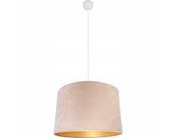 Beige plafondlamp met fluwelen stoffen kap, Ø40cm