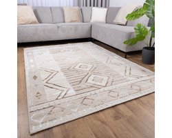 Beige Tapijt Laagpolig Vloerkleed Koho Marbella - 160x230cm- Modern - Woonkamer - Salon - Slaapkamer - Eetkamer