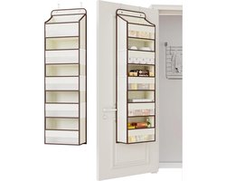 （Beige）1Stuks- over de deur organizers - deurhangende organizer - Opbergruimte -5 laags,met 11 zakken - Kleding Kast Organizer - voor babybenodigdheden, handdoeken, cosmetica, keukenbenodigdheden en speelgoed - veelzijdige hangende opslag