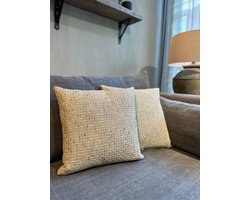 Beigekleurig kussen met stiksels - Tival Sand CLAUDI - 45x45 cm