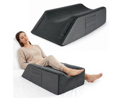 Beinhoogkussen Verstelbaar - Beenkussen - 4 Hoogtestanden (16-23 cm) - Voor Herstel na Knieoperatie en Gezwollen Benen - Wasbare 3D Mesh Hoes - Grijs