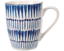 Beker 350ml porselein wit/blauw