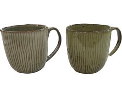 Beker aardewerk 200ml ribbel