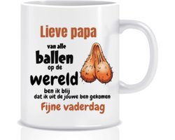 Beker - Lieve papa, van alle ballen in de wereld - Vaderdag - Grappige mok