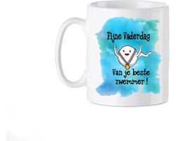 Beker - Mok Fijne  Vaderdag  van je beste zwemmer - Gein - Funny - Papa  Qoute - Tekst - S[reuk