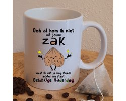 Beker "Ook al kom ik niet uit jouw zak - Grappige mok - Vaderdag - Bonusvader