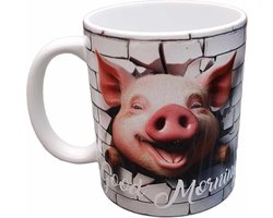 Beker Varken - Pig - Grappig koffie mug - Funny thee mok - Verjaardag - Geschenk - Collega