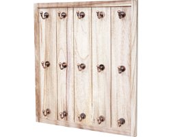 Bekerhouder Marano, hangende plank bekerplank wandplank, shabby-look vintage 50x45x5cm ~ natuur