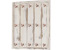 Bekerhouder Marano, hangende plank bekerplank wandplank, shabby-look vintage 50x45x5cm ~ wit