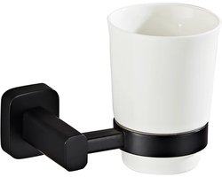 Bekerhouder met glas - Tandenborstelbeker - Glashouder - Badkamer Bekerhouder