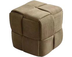 Beklede Vierkante Kruk Van Het Corduroykussen, Moderne Slaapkamer Kleine Voetenbank Het Kleden Stoel (Groen, 38x38x38cm (15x15x15 Duim))