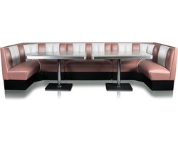 Bel Air Diner Bank Horseshoe Combinatie Dusty Rose