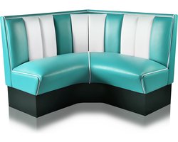 Bel Air Dinerbank Quarter Circle Booth HW-120-120 Turquoise