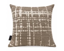 Belamonte Kenzo Sierkussen 45 x 45 cm Beige Bruin Luxe Geweven Sierkussen