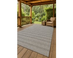 Belano Buiten Vloerkleed 80x250 cm Grijs – Waterbestendig Tuinkleed – Weerbestendig Buitenkleed – UV-bestendig – Balkonkleed – Terras Tapijt – 7mm Laagpolig – Onderhoudsvriendelijk