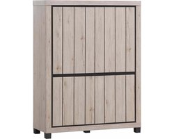 Belfurn - Barkast met Areka in licht eiken decor met zwarte omlijning