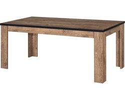 Belfurn - Eetkamertafel Eunice 180 x90cm in decor mango bruin en zwart
