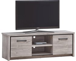 Belfurn - Elias Tv-meubel in grijze eik met zwarte sierstrip