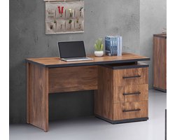 Belfurn - Ellen - bureau 130x70cm - kleur acacia bruin met zwart