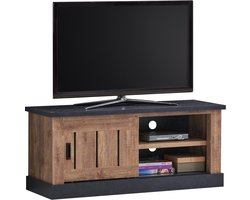 Belfurn - Etienne - Tv-meubel industriele in mango decor met zwarte profielen