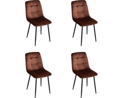 Belfurn - Set van 4 stoelen S270 in copper velvet stof