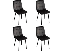 Belfurn - Set van 4 stoelen S270 in grijze velvet stof