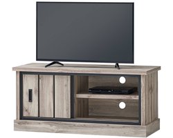 Belfurn - TV-meubel Elena 120 cm – Canada eik decor met zwarte accenten