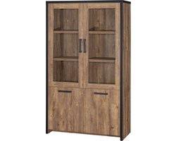 Belfurn - Vitrinekast  Eunice in decor mango bruin en zwart