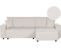 BELIANI ABACKA - Slaapbank - Gebroken wit - Linkszijdig - Corduroy